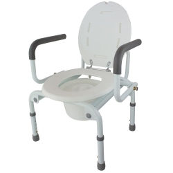 Sedia a rotelle con WC, Comoda wc, Braccioli pieghevoli