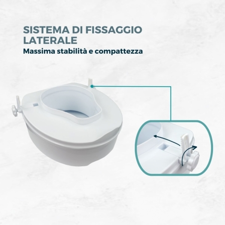 Invacare Rialzo per WC con Coperchio Aquatec 90 - Rialzo WC per Disabili e  Anziani - Rialzo Water Resistente e Comodo
