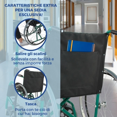 Sedia a rotelle pieghevole per disabili Maestranza Mobiclinic